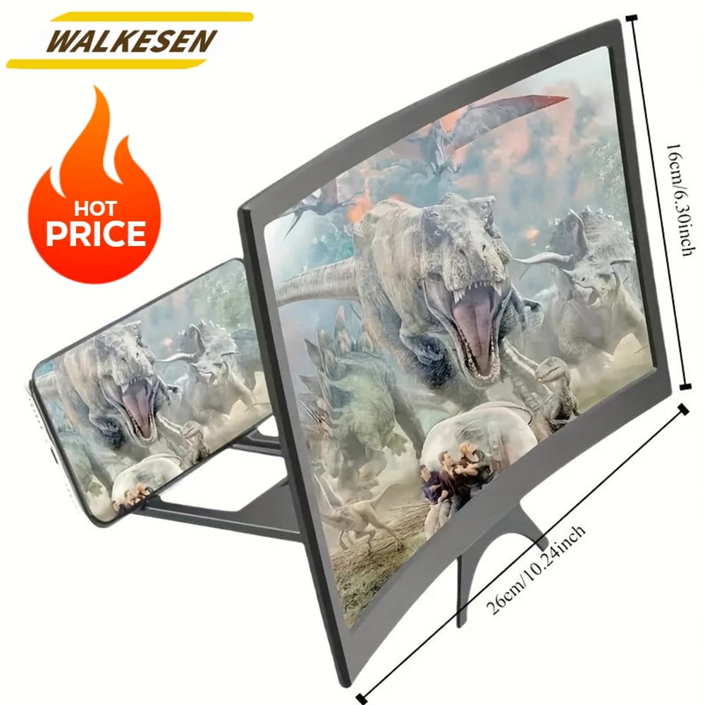 New 3D magnifying glass HD 12 Inch Large Screen Amplifier Curved Mobile Phone Screen Magnifier Support for Smartphone Video Amplifier