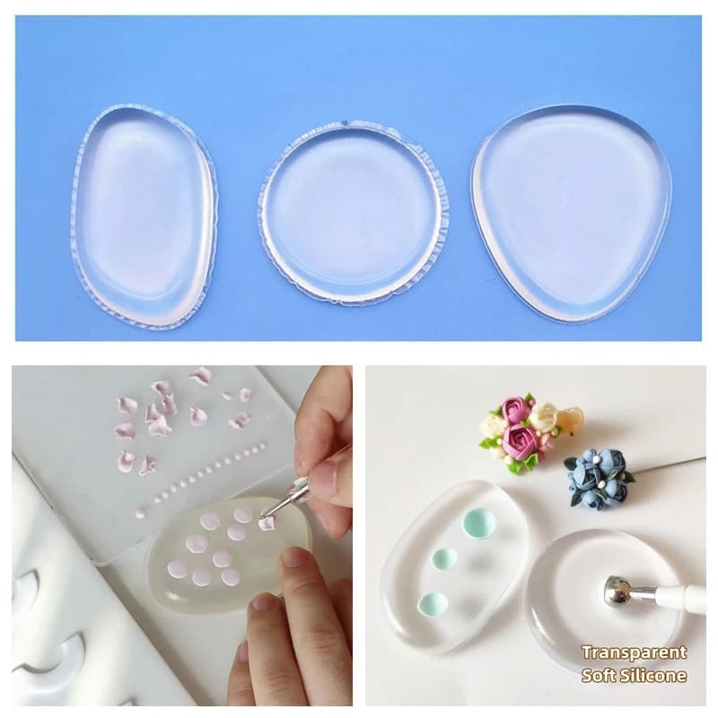 1pc Pottery Tool Soft Silicone Pad Modeling Dotting Tool Polymer Clay Mold For DIY Earrings Handicrafts Petal Making Accessories