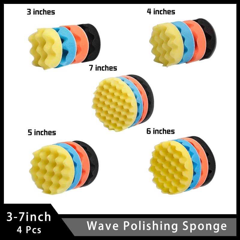 4 pezzi 3/4/5/6/7 pollici tampone di lucidatura spugna tampone di lucidatura kit di lucidatura a cera per lucidatura orologio lucidatrice per vetro auto