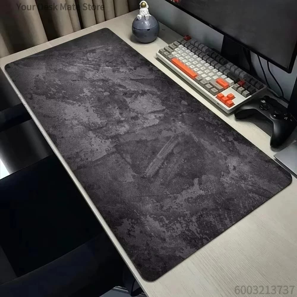 Tappetino per mouse grande con texture cementizia, impermeabile, antiscivolo, minimalista, per gaming, stile industriale, tappetino esteso per tastiera.