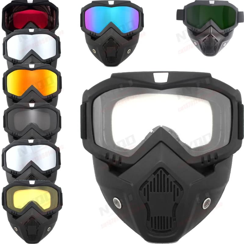 Maschera Antivento per Esterni, Protezione Occhi Antipolvere e Antisabbia per Moto, Scudo Facciale Tattico per Sci e Fuoristrada