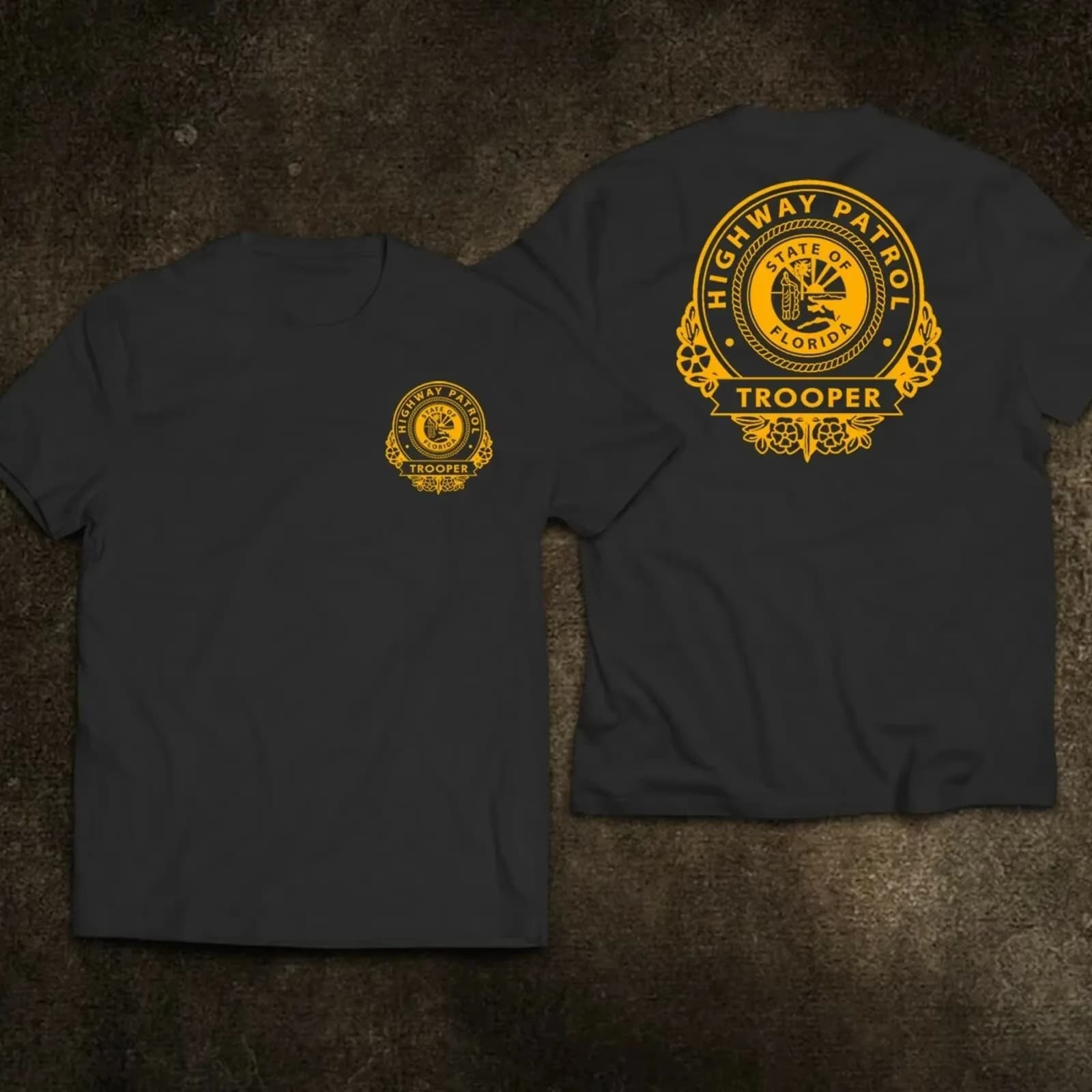 Florida Highway Patrol Trooper Motorcycle Unit Department T Shirt. Short Sleeve 100% Cotton Casual T-shirts Loose Top Crewneck