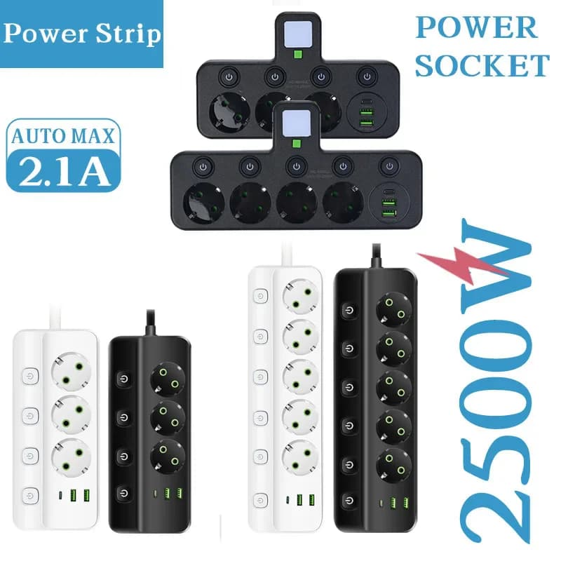 EU Power Supply Network Filter for Smart Cardboard with USB Type-C Adapter for Home Office Wall Charger Fast Charging PD