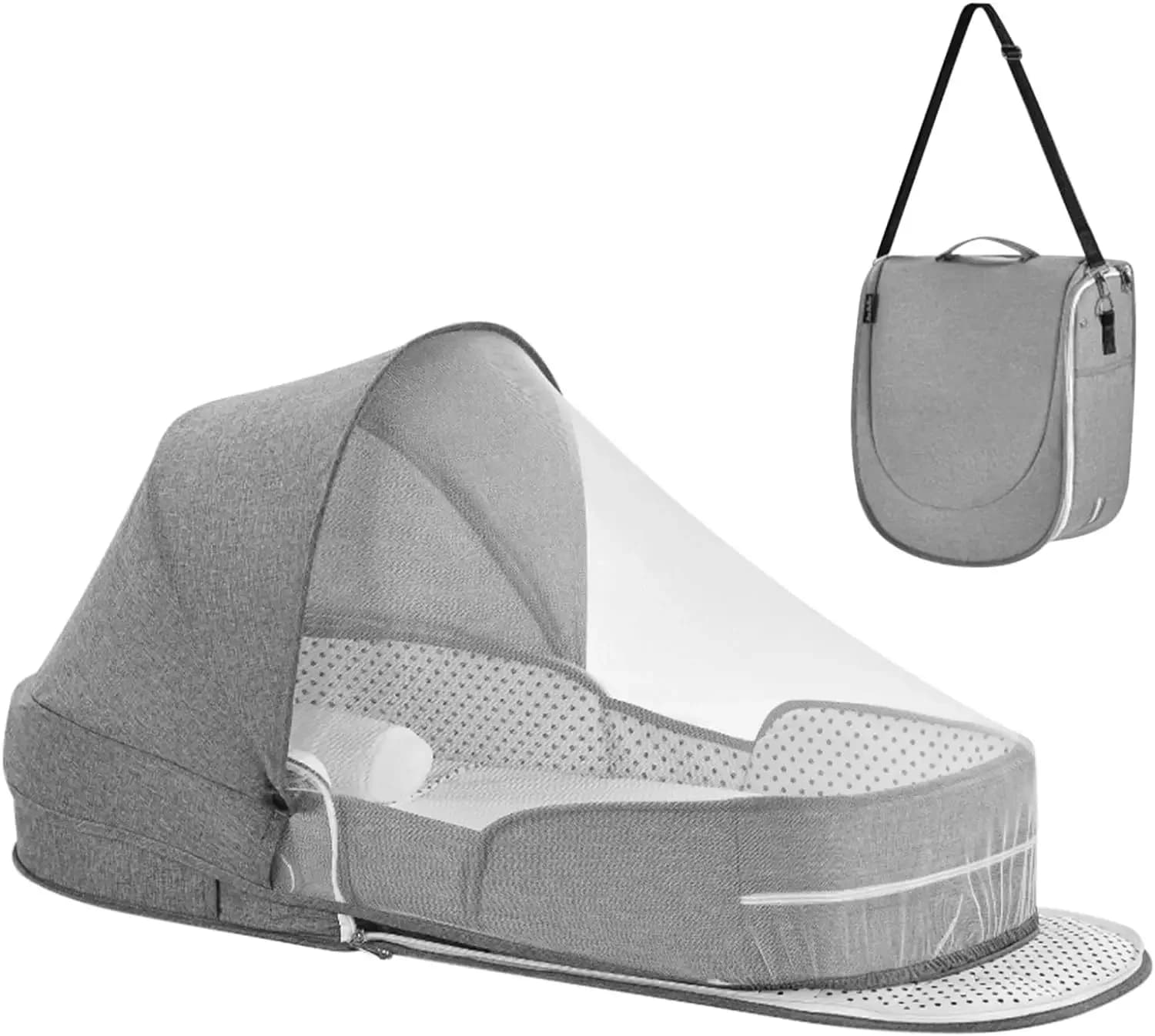 Foldable Travel Bag for Newborns, Portable Cot with Network, Cot and Baby Transport Bag