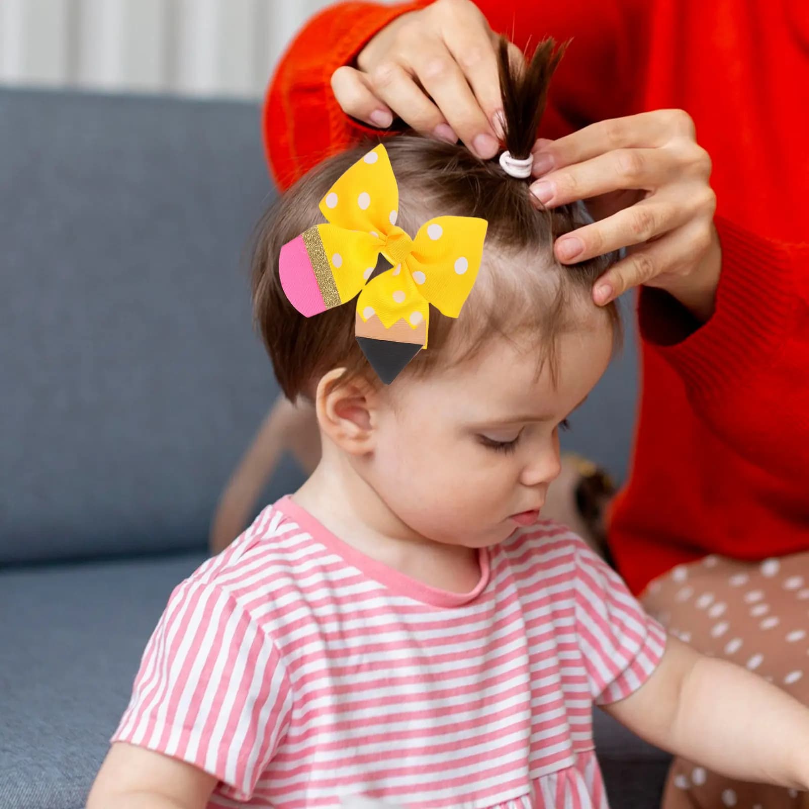 Fermagli per capelli per bambini da 3,73 pollici, grandi fiocchi a nastro, fermagli senza pieghe per bambine, accessori per capelli per neonate e bambine piccole