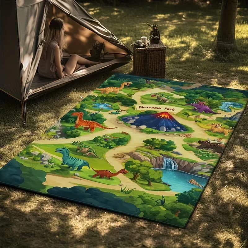 Tappeto con stampa di dinosauri del Parco dei Dinosauri, tappetino da cucina, tappetino da yoga, tappetino antiscivolo per il bagno, tappeto assorbente, tappeto da esterno