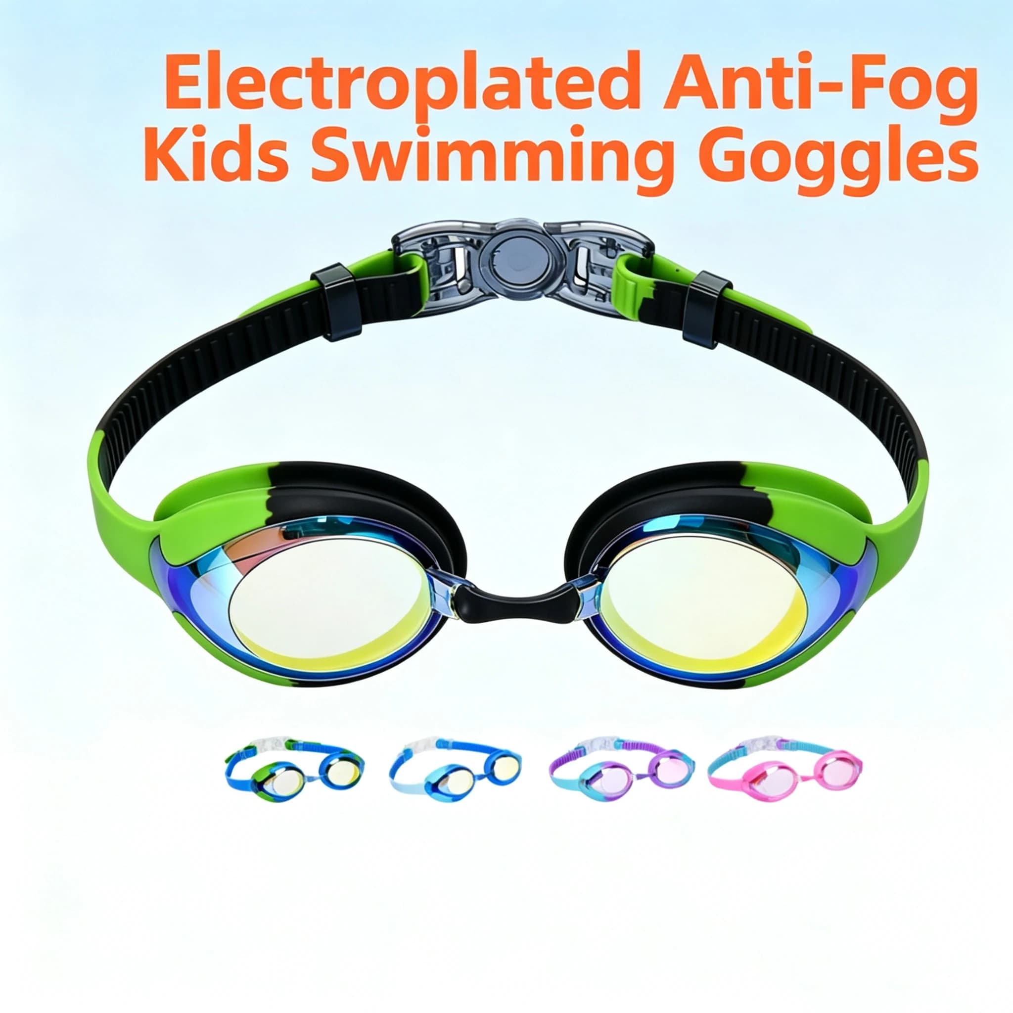Colorful Frame Children's Swimming Goggles Comfortable Fit Silicone Swimming Goggles High-Definition Anti Fog Swimming Goggles