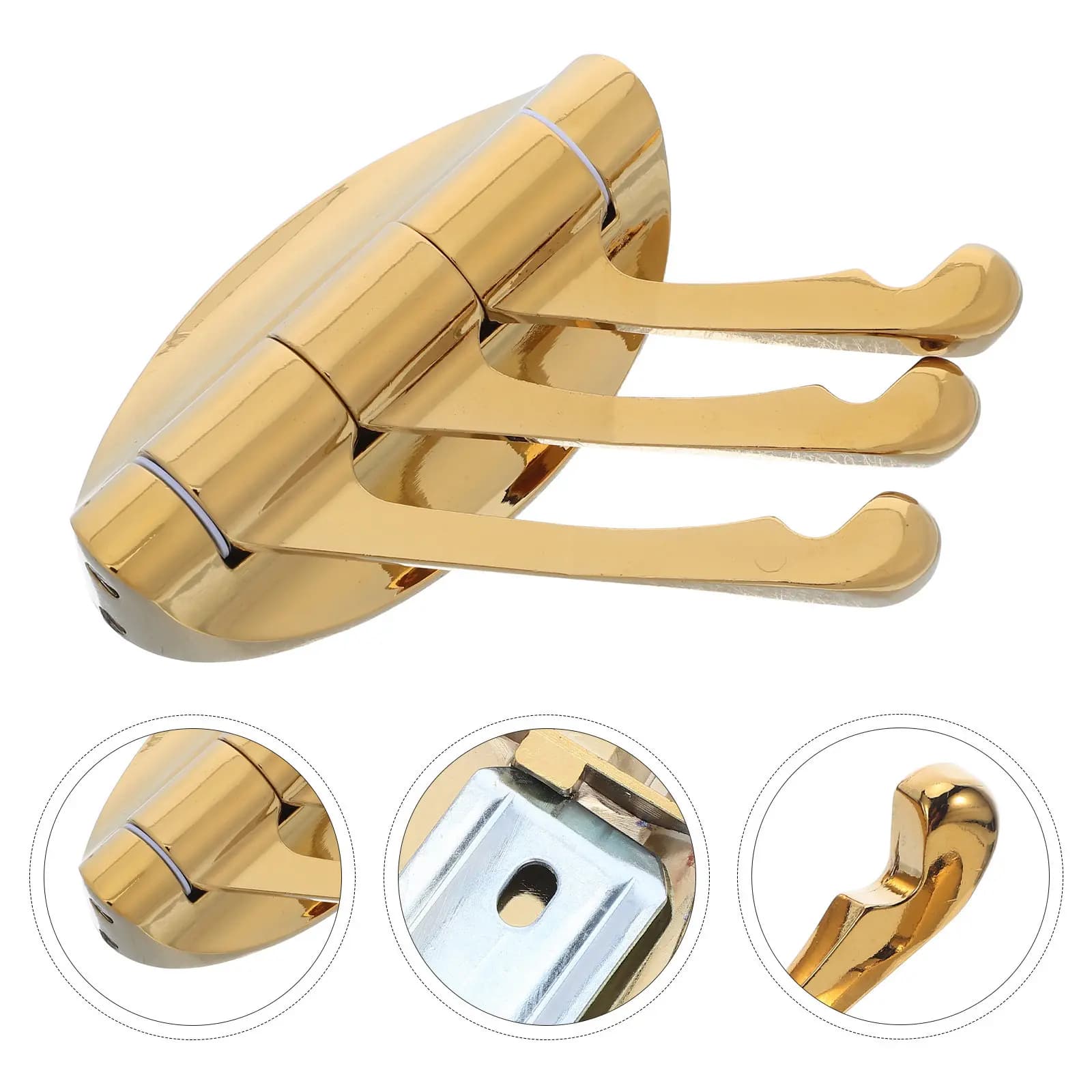 Triple Swivel Hook Solid Metal Heavy Duty Folding Swing Arm Multi Foldable Arms Clothes Towel Hanger Bathroom Kitchen Garage