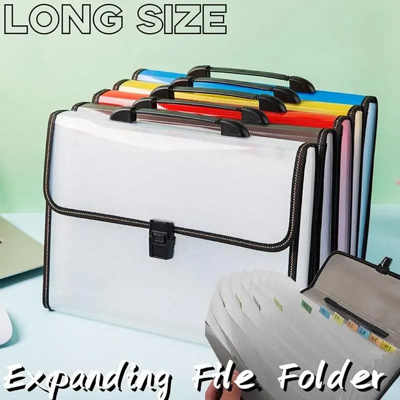 Long Bond Paper File Organizer Document Organizer Folder Long Size With Handle Large Capacity Multi-layer PortableUniversal Box