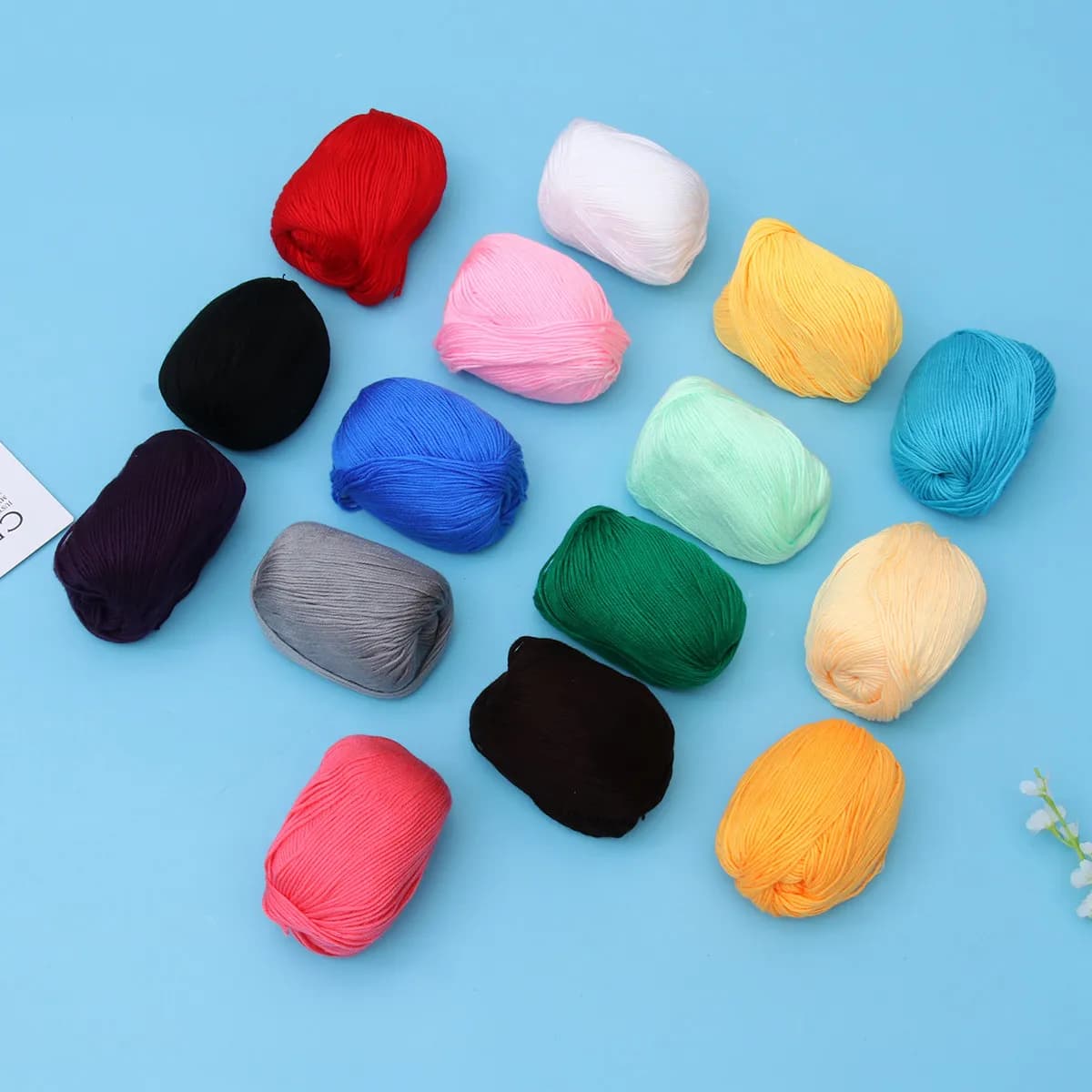 15 Pezzi 160M 50G Filato di Lana per Lavorazione a Maglia Fai da Te, per Pompon, Ghirlande, Ornamenti, Cartoline, Capi d'Abbigliamento, Calze, Guanti, Copricapi, Gioielli