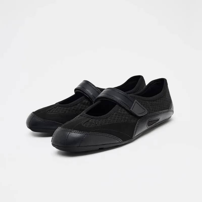 Scarpe basse da donna Mary Jane in rete nera con cinturino in velcro, traspiranti, leggere, comode, casual, con punta tonda