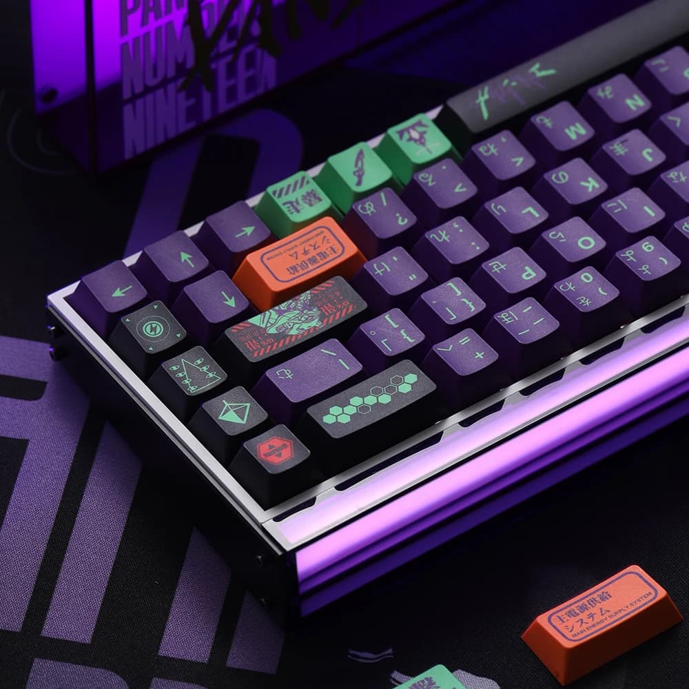 Copritasti FBB EVA Japanese anime Purple theme for mechanical keyboard Cherry Profile 61/68/84/87/96/100/104/108 copritasti 1.7mm