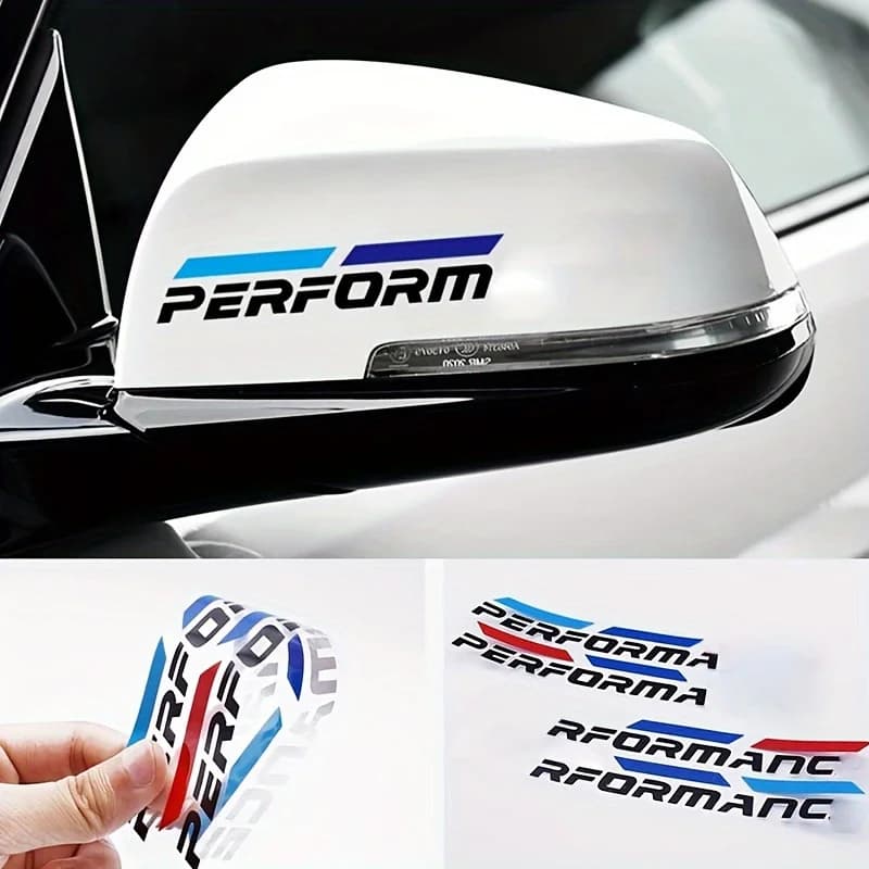 2 pezzi/set Collezione unica di decalcomanie "PERFORM", ideale per zaini, decorazioni per caschi, custodie per chitarra per appassionati di automobili