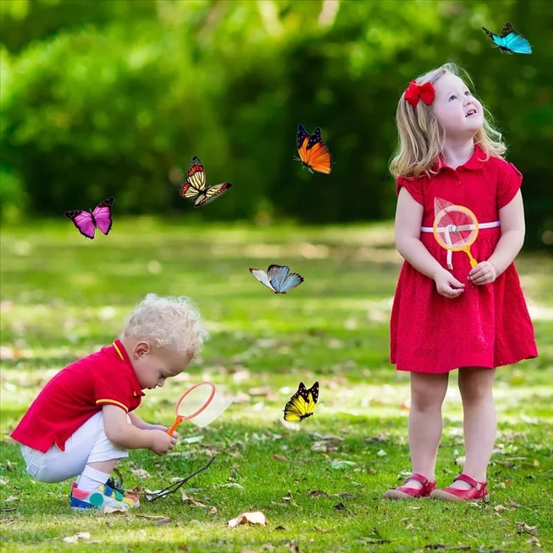 A48U 24 pezzi farfalla insetti rete per bambini raccolta insetti rete cattura insetti rete da pesca scienza strumenti di esplorazione della natura