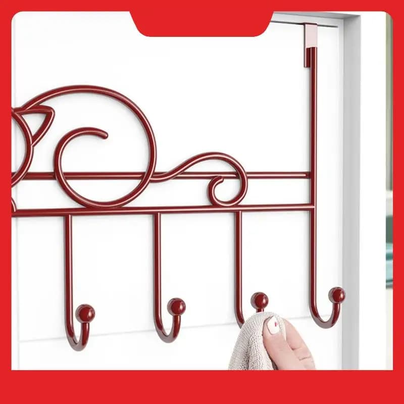 Hook for door to 7 Hooks Iron Art Bag Dresses Key Scarf Support for Hanging Bathroom Kitchen Back Door Organizer