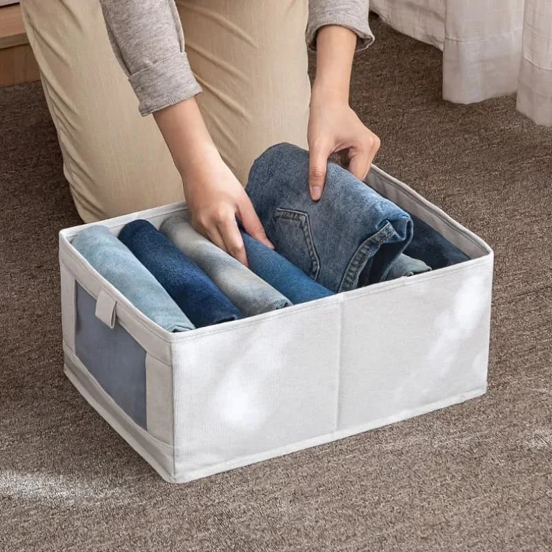 1 Pezzo Scatola Contenitore per Vestiti e Pantaloni, Organizer Pieghevole in Tessuto per Armadi e Cassetti, per Camera da Letto e Guardaroba