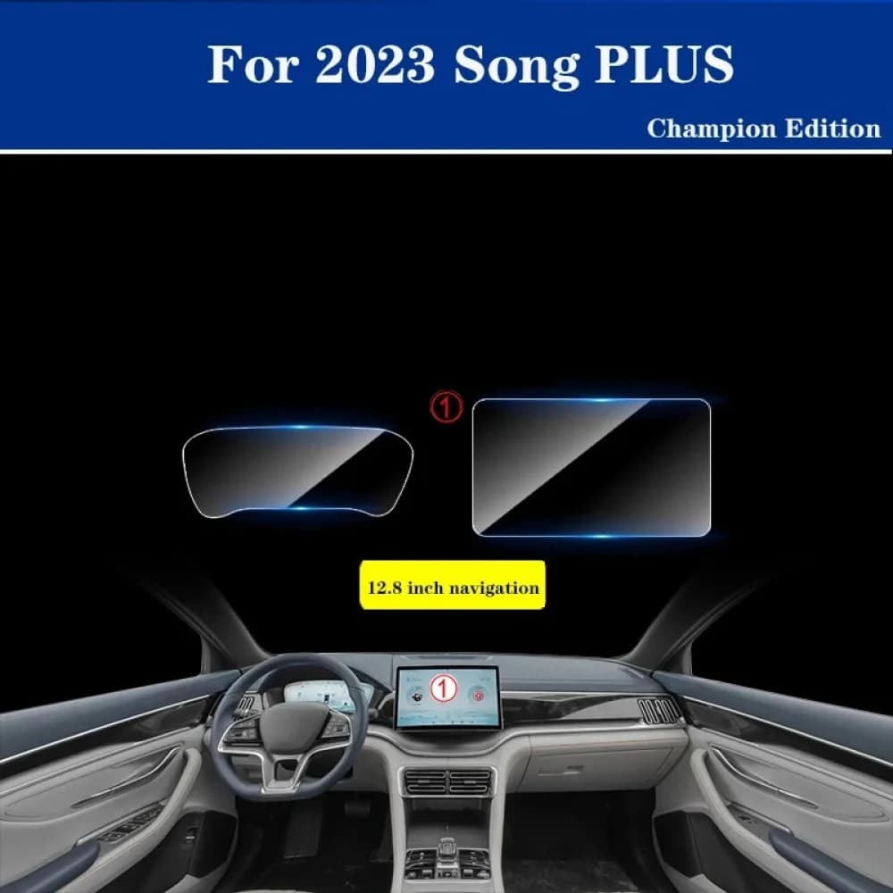 Protezione dello schermo in vetro temperato controllo centrale navigazione protezione della pellicola HD accessori per auto per BYD SONG PLUS Champion Edition