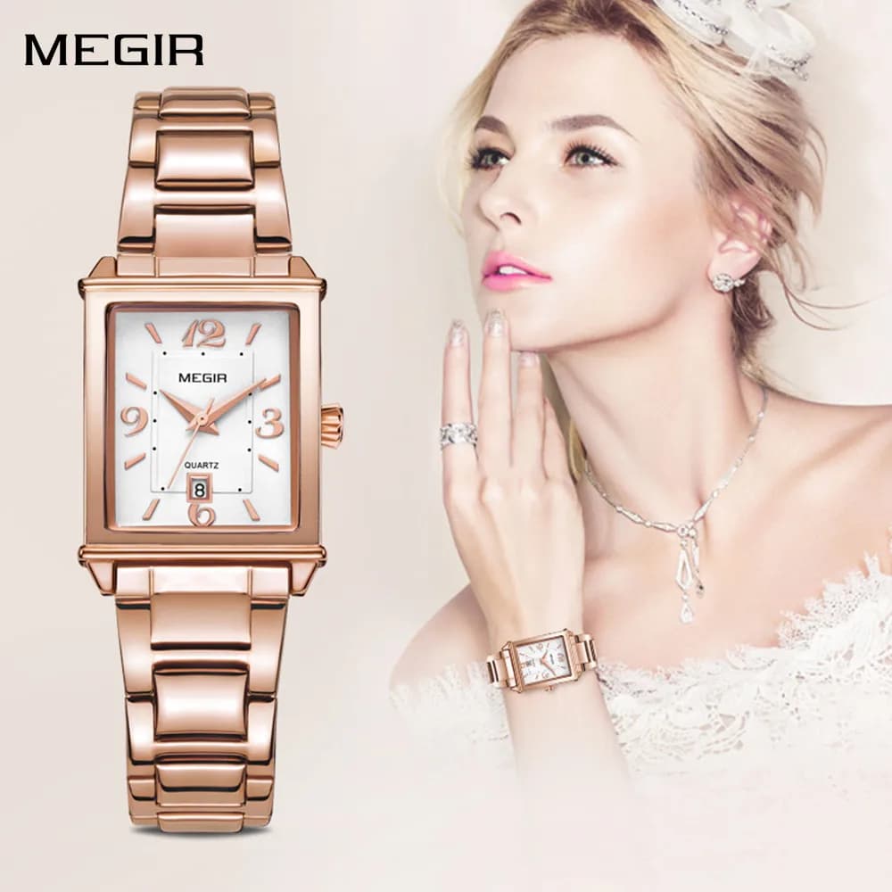 MEGIR Orologio da polso da donna Orologio da polso da lavoro di moda per donna Elegante orologio al quarzo Orologio da data impermeabile Reloj Mujer 1079