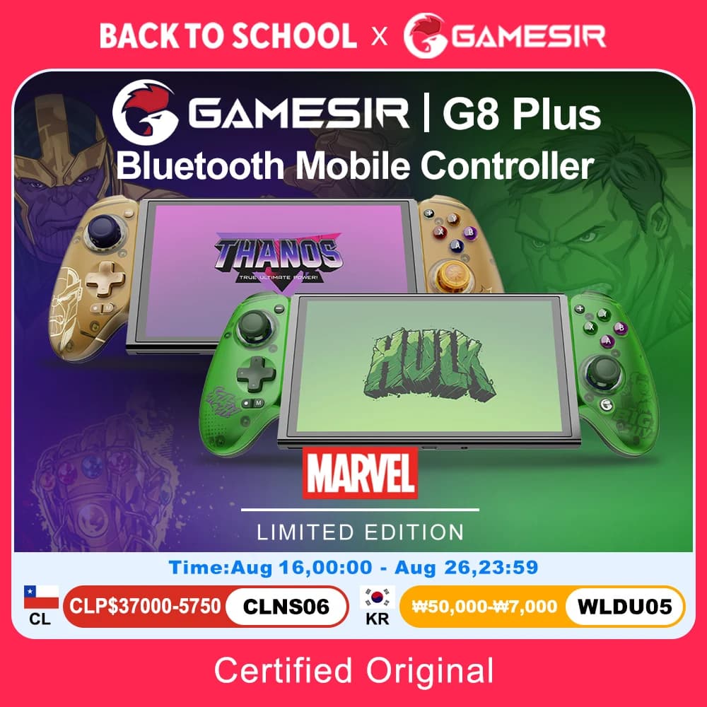 GameSir G8 Plus Hulk Edition Thanos Edition Mobile Gaming Controller for iOS Android Tablet Nintendo Switch 2/1 Steam PC Gamepad