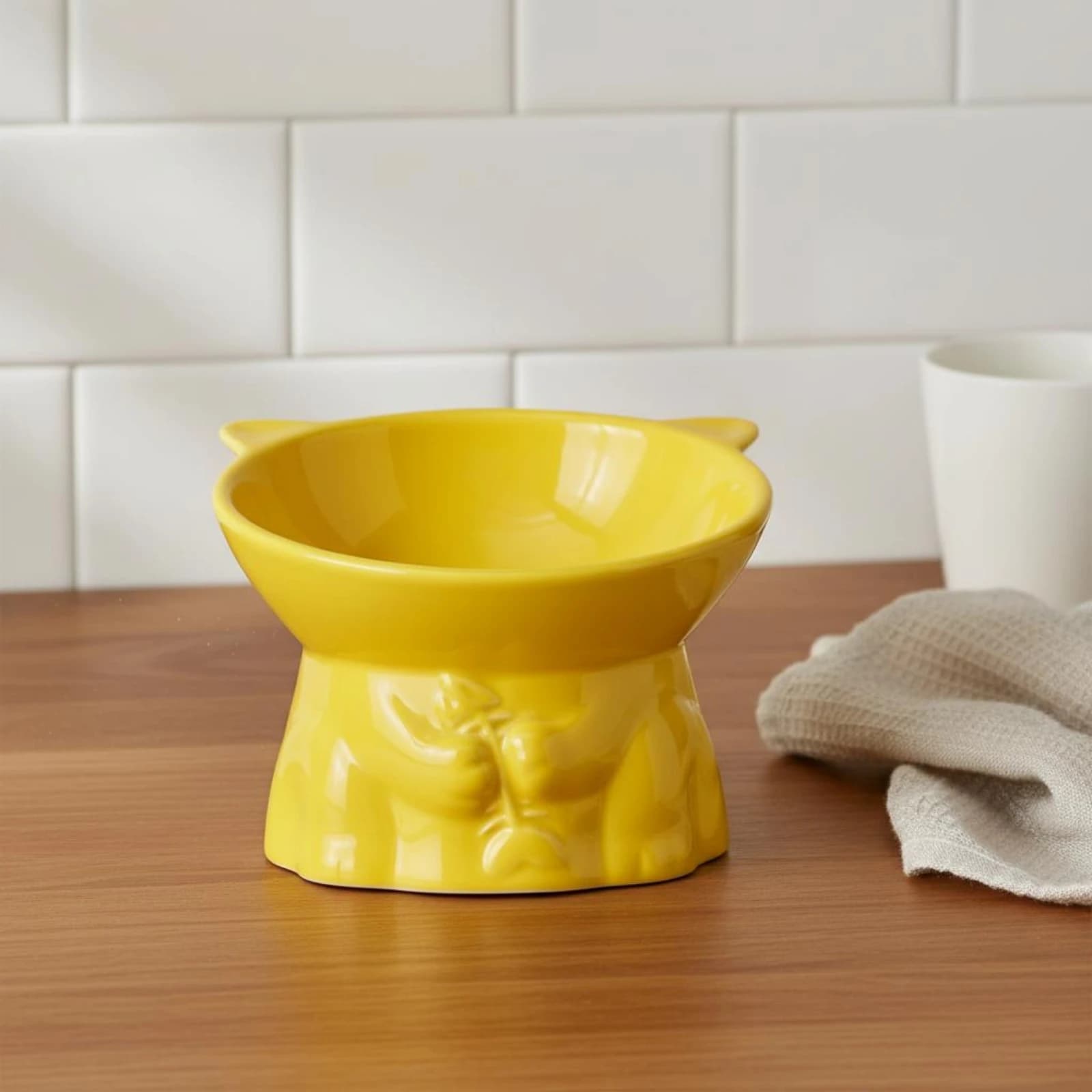 Elevated Pet Bowl Easy to Clean High-Foot Pet Dish Raised Dog Food Dish Dishwasher Safe for Small Dogs
