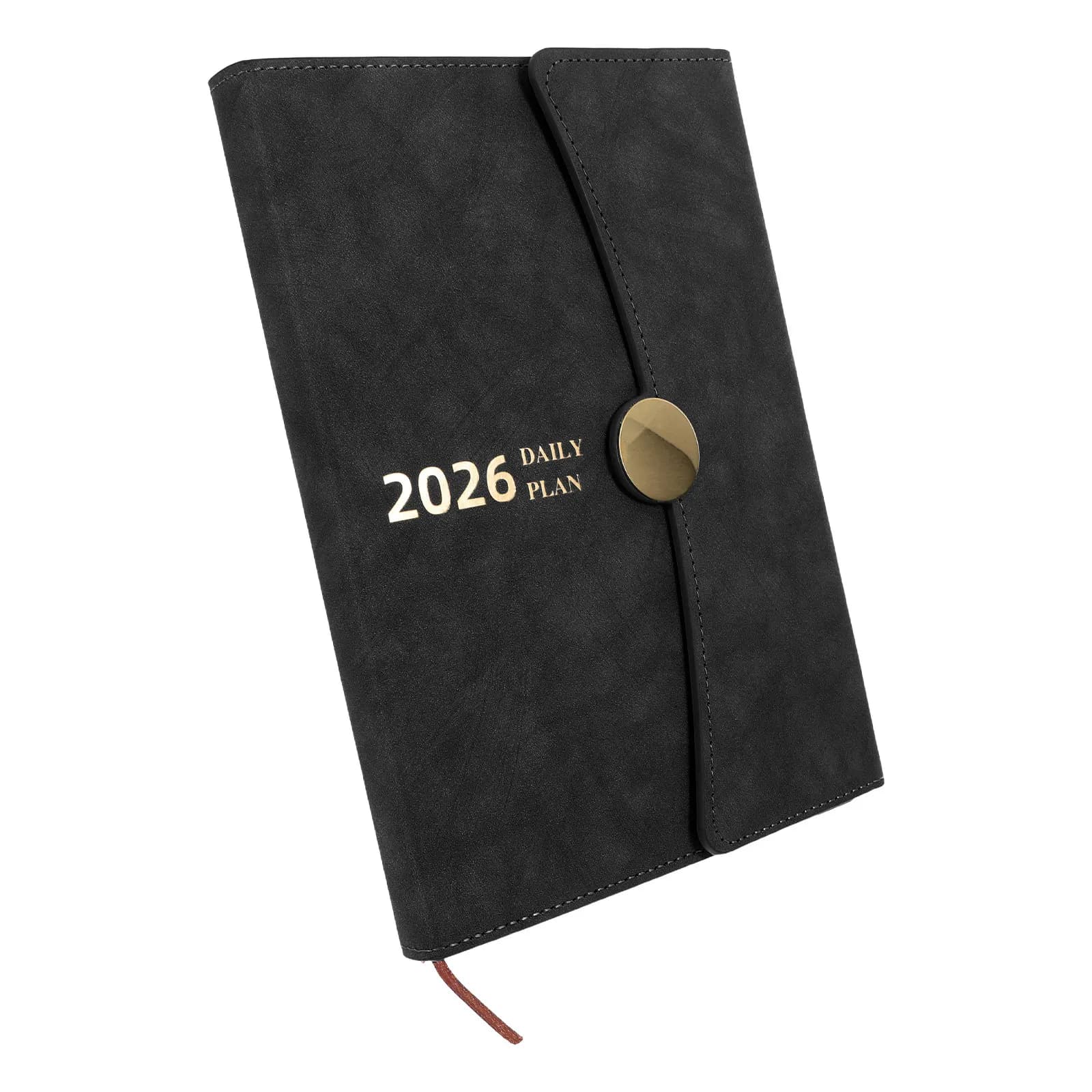 Agenda Giornaliera A5 con Copertina in PU, Elegante Organizzatore di Programmi, Indice Mensile, Segnalibro, Quaderno per Lavoro e Uso Personale