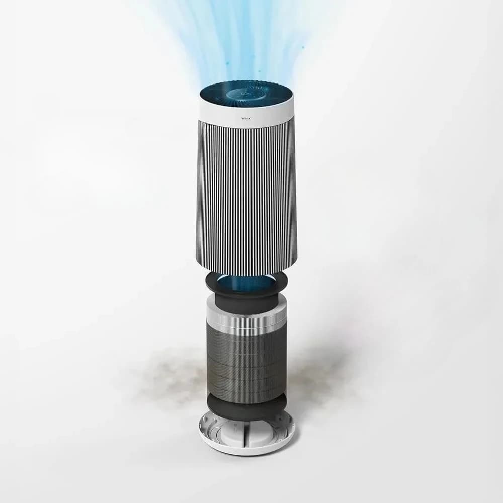 L Purificatore d'aria verificato fino a 410 piedi quadrati All-in-One Purificatore d'aria vero a 4 stadi con tecnologia PlasmaWave, Argento