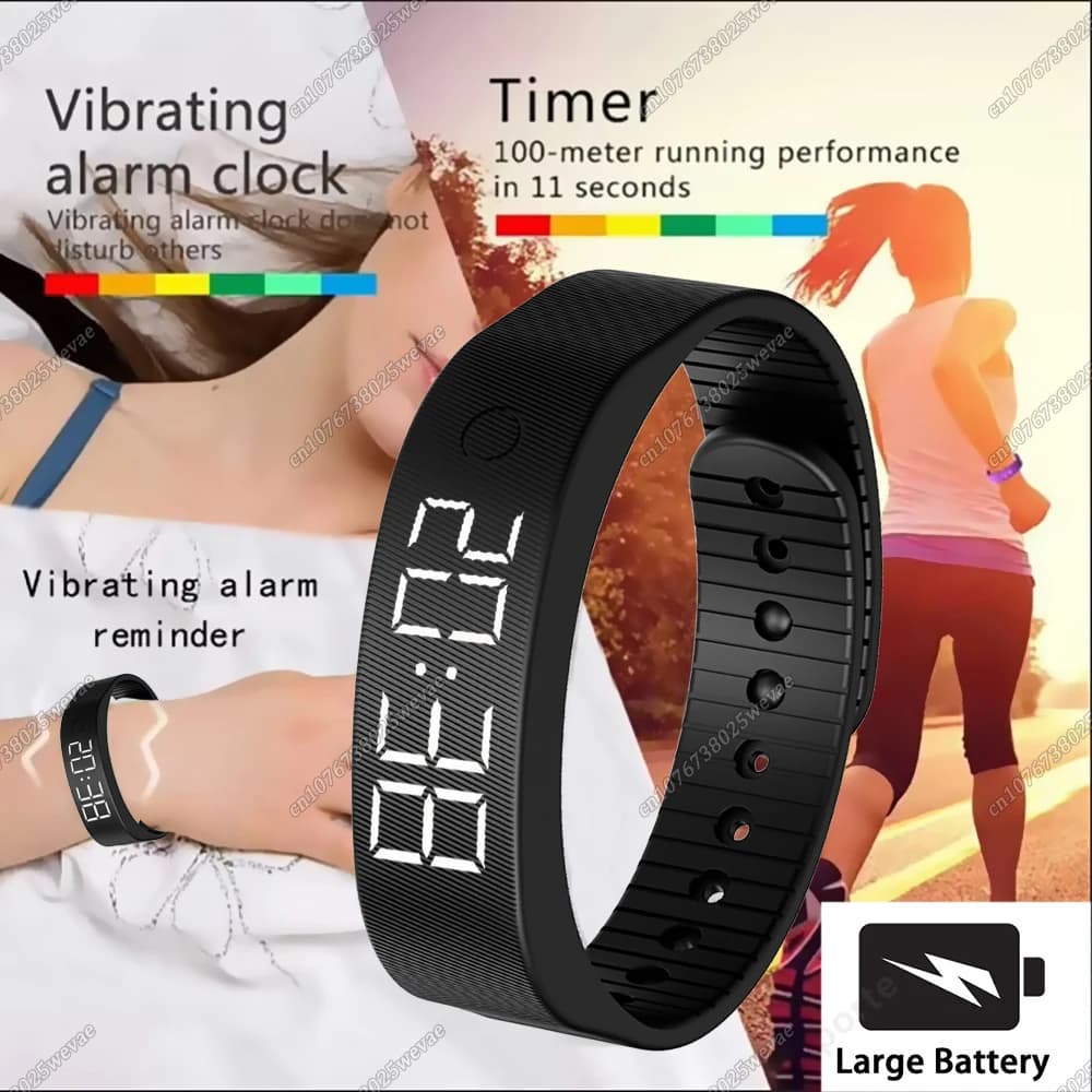 2026 Student Smart Watch Sports Pedometer Vibration Alarm Clock Multi-function Electronic Watch Sport LED Digital Smart Bracelet