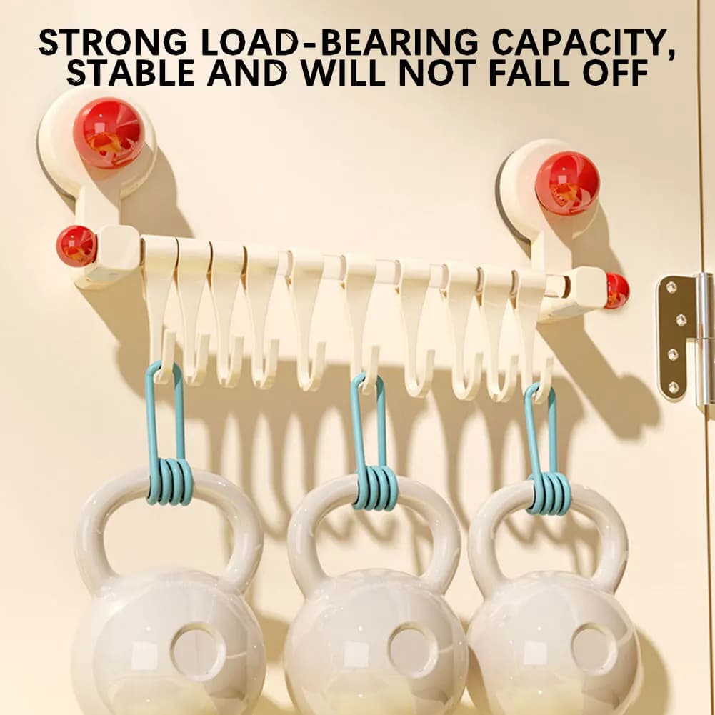 Shower Hooks Suction Cup With 10 Hooks Suction Cup Hanger Waterproof Wall Mount Utensil Towel Hanger Kitchen Organization