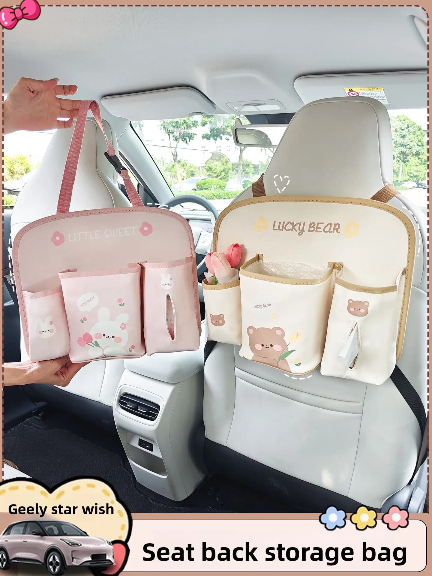 Rear Seat Back Hanging Storage Bag For Geely Xingyue Auto Interior Backseat Organizer Vehicle Car Back Seat Storage Pocket