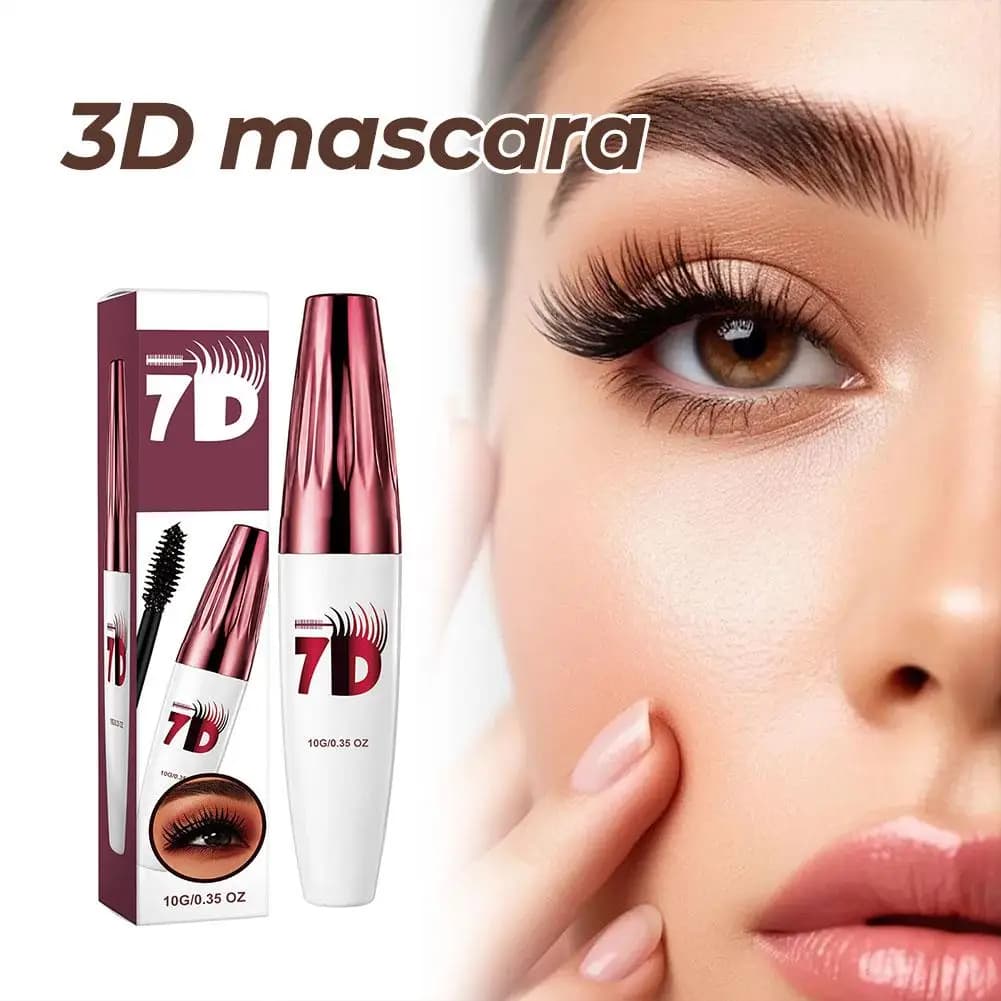 Mascara Impermeabile 7D Volumizzante Allungante con Fibre Liquide, Effetto Ciglia Finte, Lunga Durata, Anti-sbavatura, Cosmetico