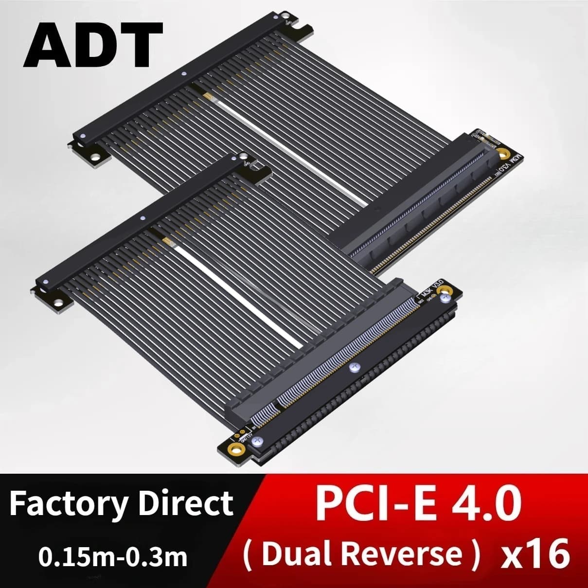 Cavo Riser ADT-Link 2026 Nuovo PCIe 4.0 x16 Doppio Inverso per Schede Grafiche RTX 4090 RX7900xt, Adattatore di Estensione GPU per ITX A4