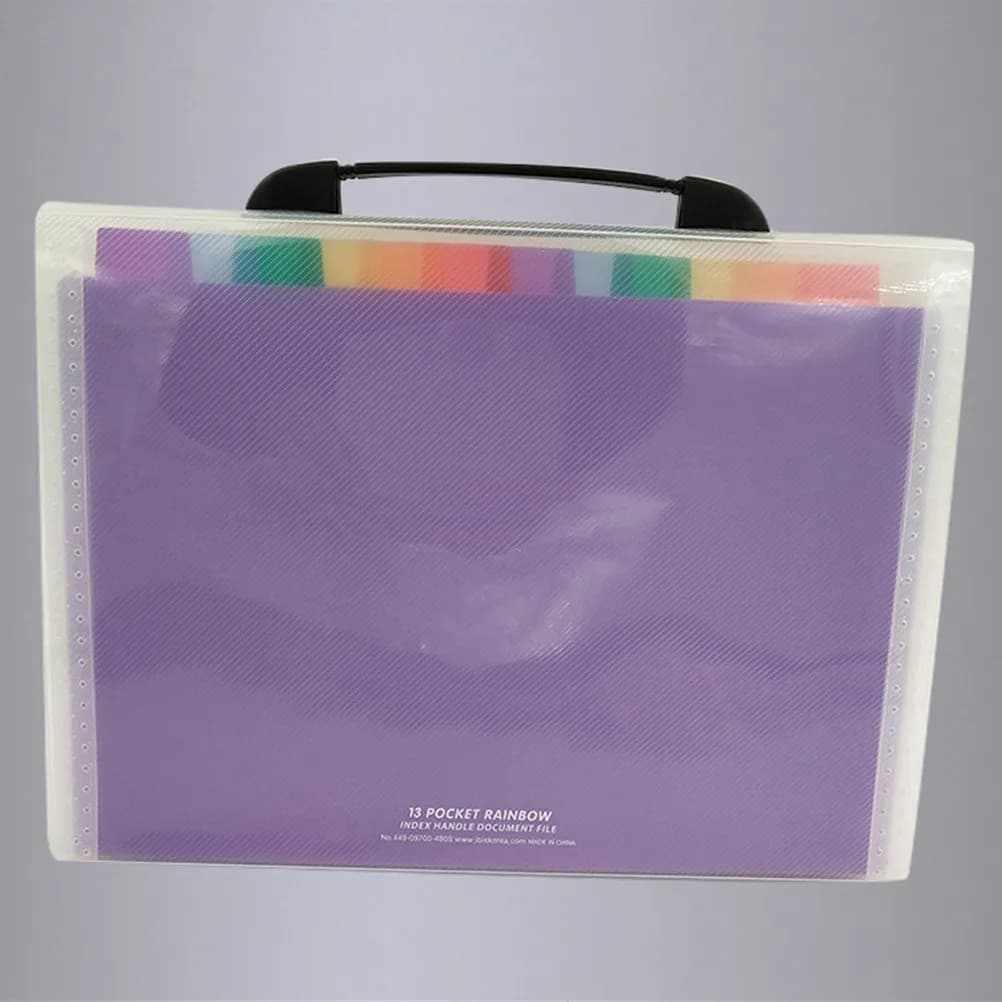 Cartella Portadocumenti Espandibile A4 con 13 Tasche, Materiale PP Impermeabile, Etichette Colorate Incluse, Maniglia Portatile per Documenti Efficienti
