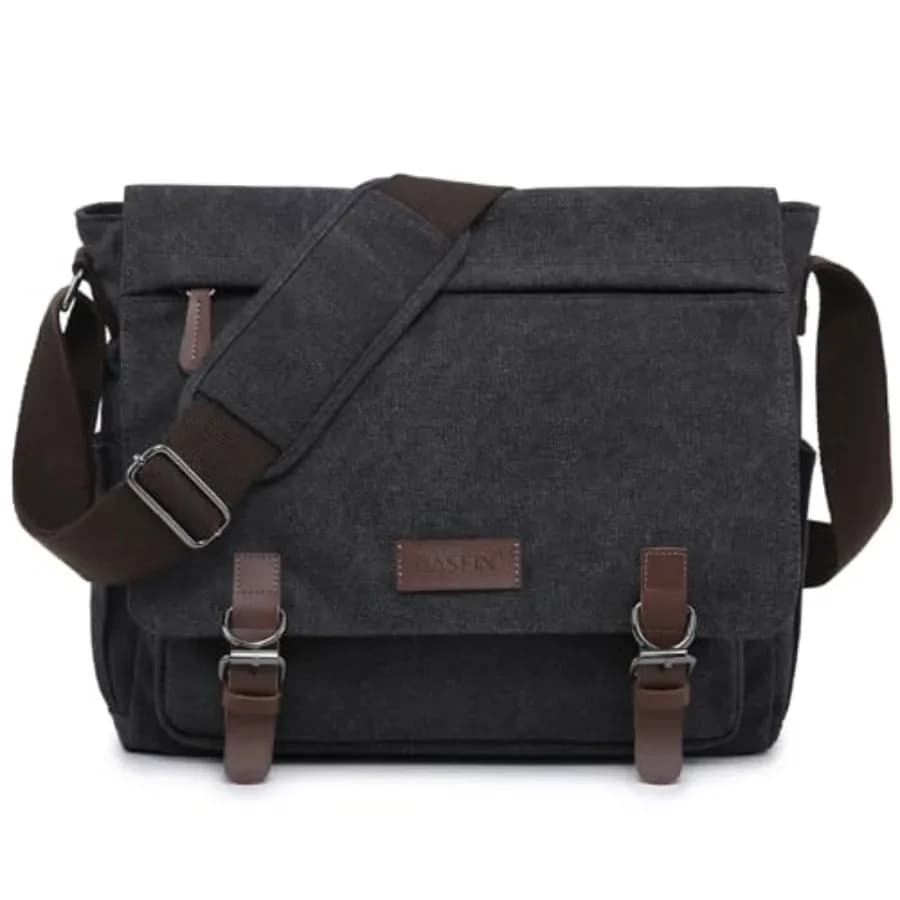 Grande Borsa a Tracolla Vintage in Tela, Borsa da Viaggio, Valigetta per Affari, per Laptop da 15 Pollici