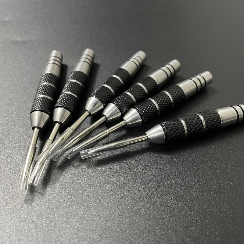 12pcs darts needles 20g/0.7oz black and red striped stainless steel material sports and entertainment dart accessories steel tip