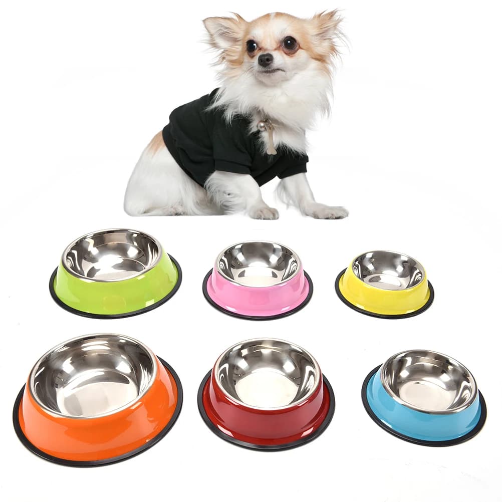 1 pz ciotola per cani/gatti ciotole per cani in acciaio inox mangiatoia per alimenti per animali domestici per ciotole per cani e cuccioli di gatto