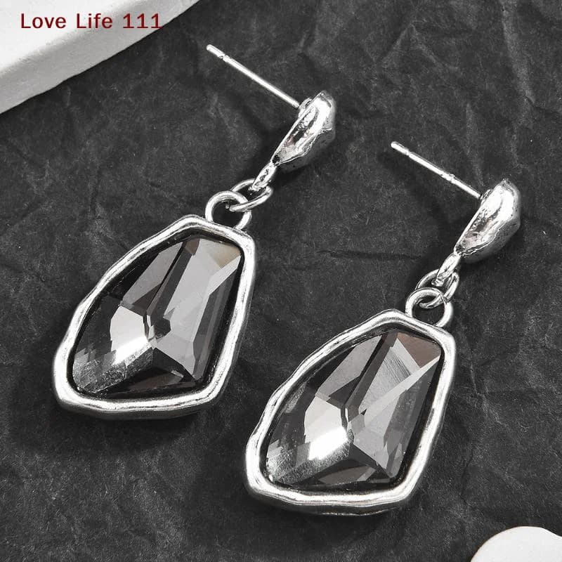Nuovi Orecchini Pendenti Minimalisti con Strass Neri Scintillanti, Gioielli Geometrici Raffinati per Donne