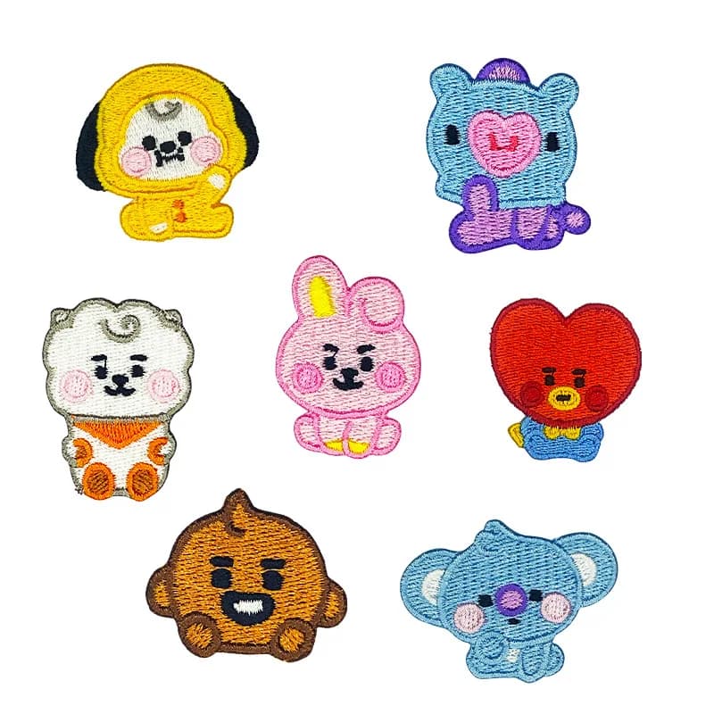 BT121 Patch in Tessuto Ricamato con Animali Cartoon, Etichetta Adesiva in Tessuto, Patch Ricamata per Scarpe, Cappelli e Abbigliamento