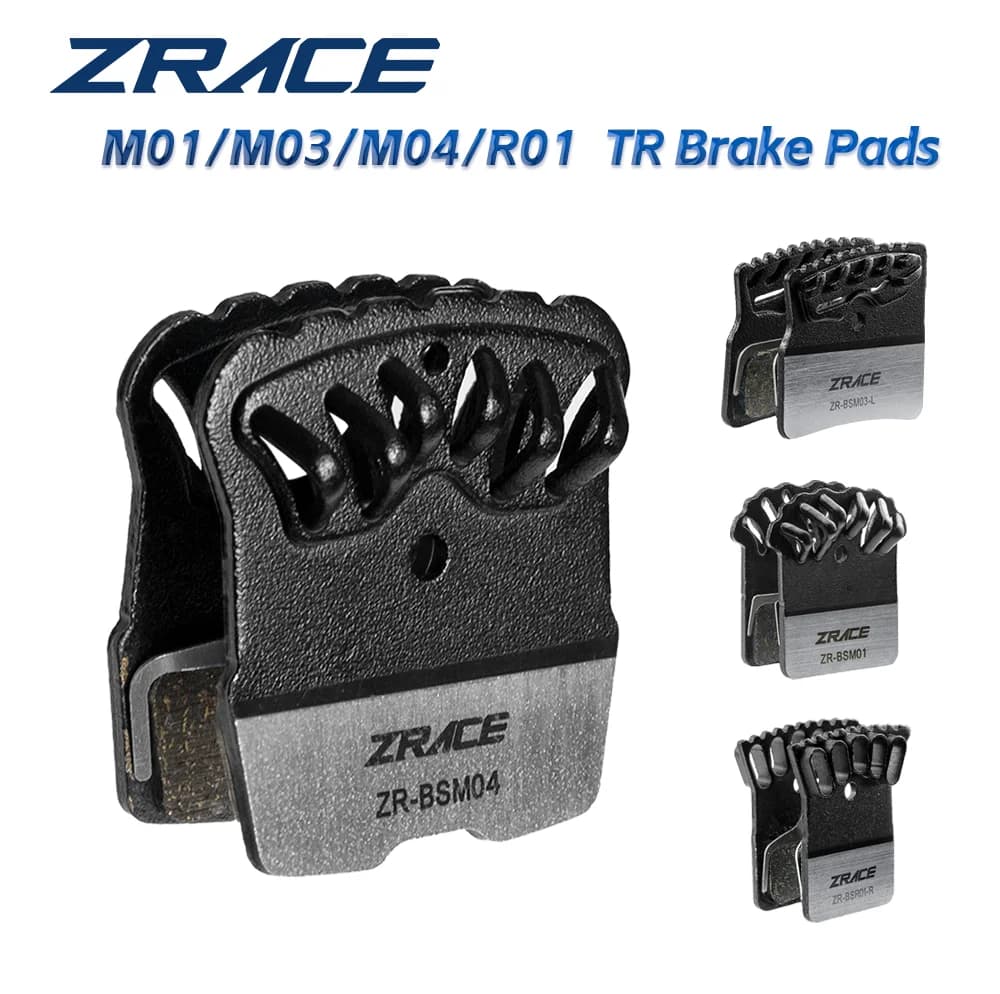 ZRACE Bicycle Resin Disc Brake Pads Heat Insulation Steel-Aluminum Composite Back Plate Compatible with Disc Brake Calipers