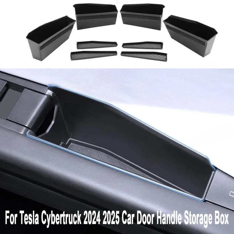 Per Tesla Cybertruck 2024 2025 Maniglia della portiera dell'auto Scatola di immagazzinaggio Accessori interni per auto ABS Porta anteriore posteriore Vassoio organizzatore di immagazzinaggio