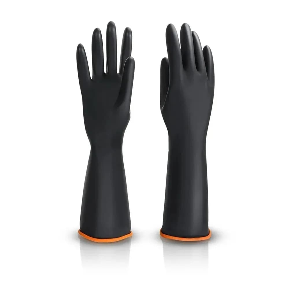 Guanti per pulizia da 35 cm Dita in lattice Gomma da cucina Lavastoviglie Utensili da cucina Lavaggio Scrub Guanti in silicone Nero Nuovo