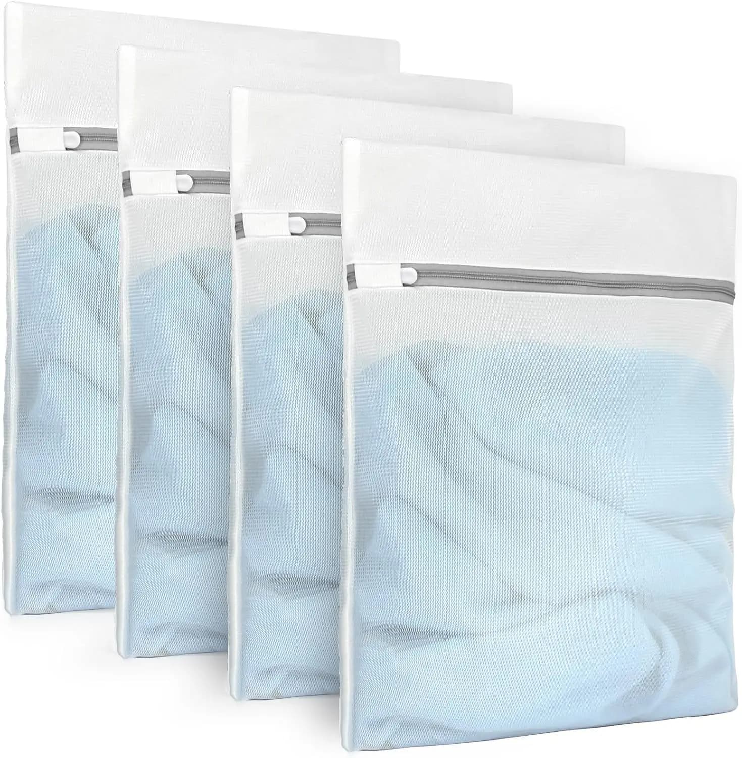 Confezione da 4 Sacchetti per Bucato a Rete Fine per Capi Delicati - 12x16 Pollici, Misura Media