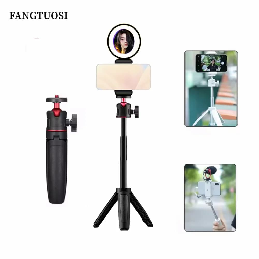 FANGTUOSI Treppiede con asta di prolunga, Mini selfie stick Treppiede con impugnatura per GoPro Insta360 DJI Action Pocket Camera