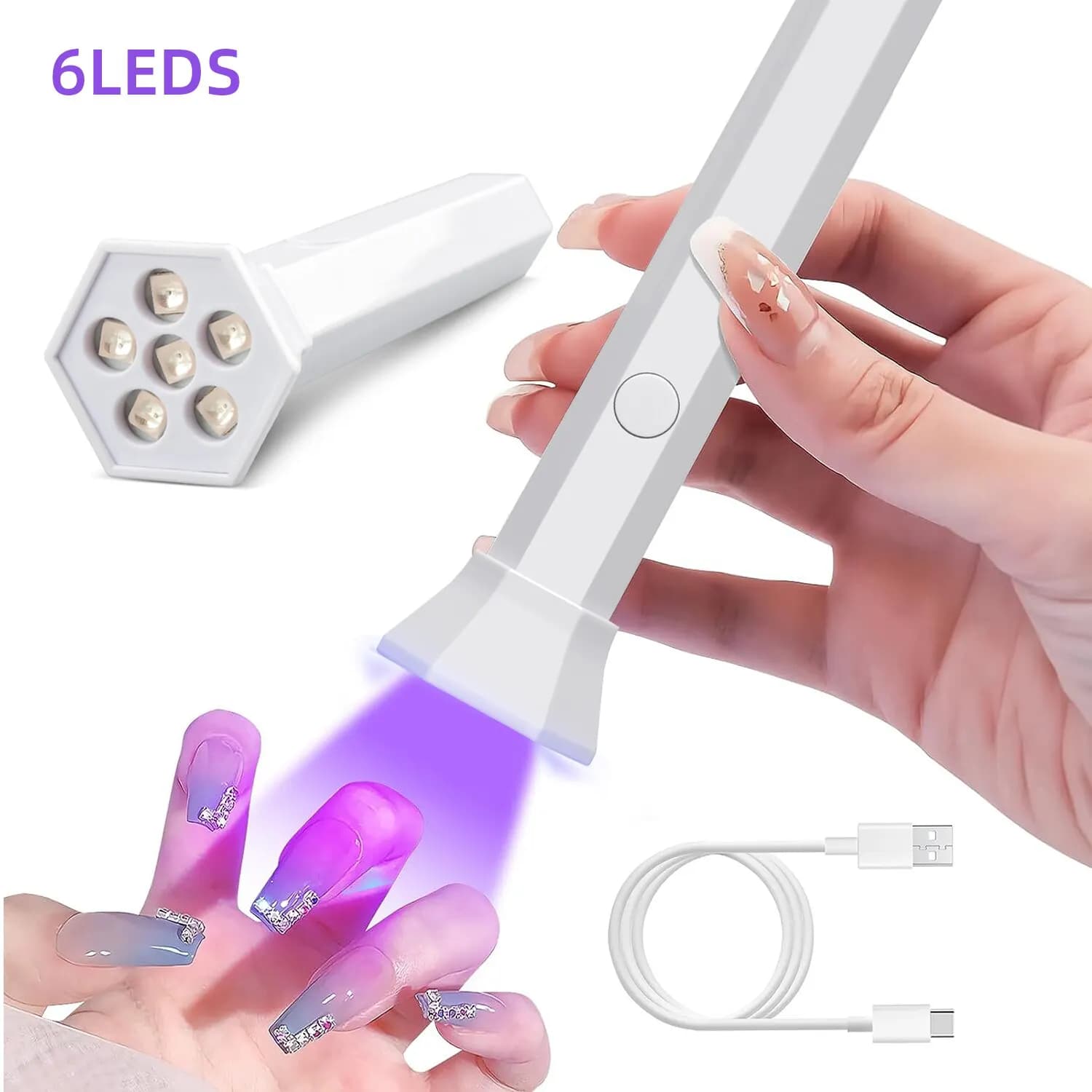 Portable nail dryer lamp, UV LED light for curing all kinds of nail polish gel, rechargeable via USB, quick drying, manicure machine, tools for nail art
