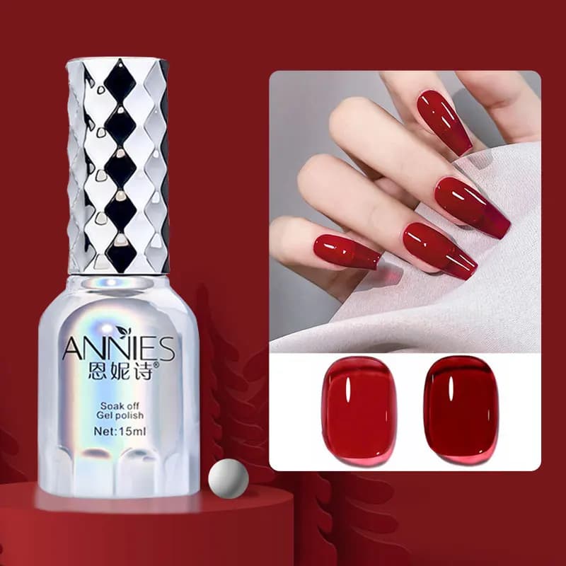 Smalto per unghie gel Annies Gel per unghie nudo rosso Semi permanente Smalto gel per unghie solido Soak Off Gel UV per Base Top Coat