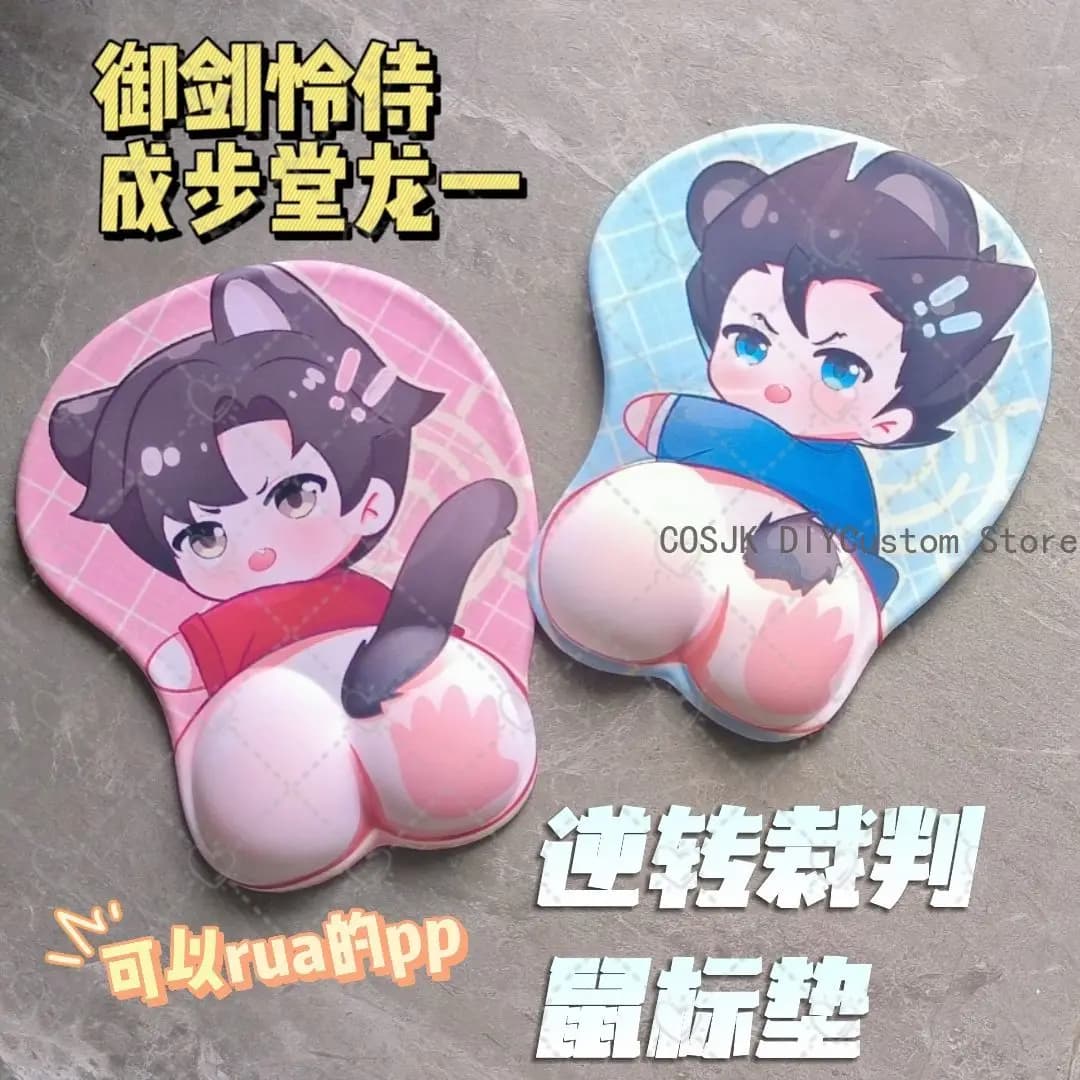 Anime Ace Attorney Phoenix Wright Miles Edgeworth Mouse Pad Gioco Poggiapolsi in silicone Gioco per computer Tappetino da gioco per desktop Regalo