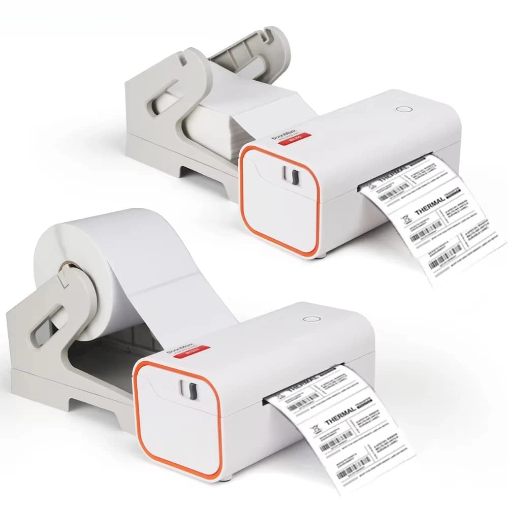 Android Mobile Phone White Wireless Shipping Label Barcode Printers Address Packaging Waybill Self Adhesive Sticker Printer