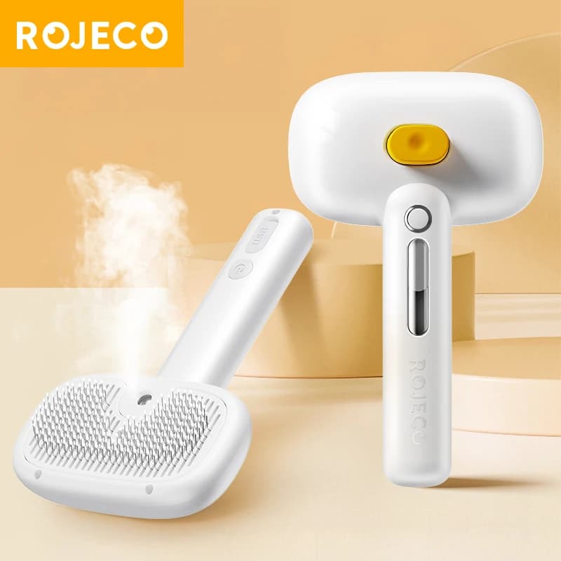 ROJECO Pet Pettine A Vapore Spazzole Elettriche Spray Per Cane Gatto Depilazione Pettini Strumento Per La Toelettatura Dei Capelli di Rimozione Dei Capelli Spazzola A Nebbia D'acqua