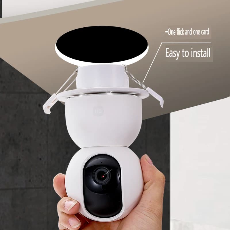 Suitable for Xiaomi Punching Hemispheric Mini Camera Hole Filler Downlight Mounting Bracket Ceiling Monitoring Pan/Tilt Hoisting Base Camera Hole Filler Bracket
