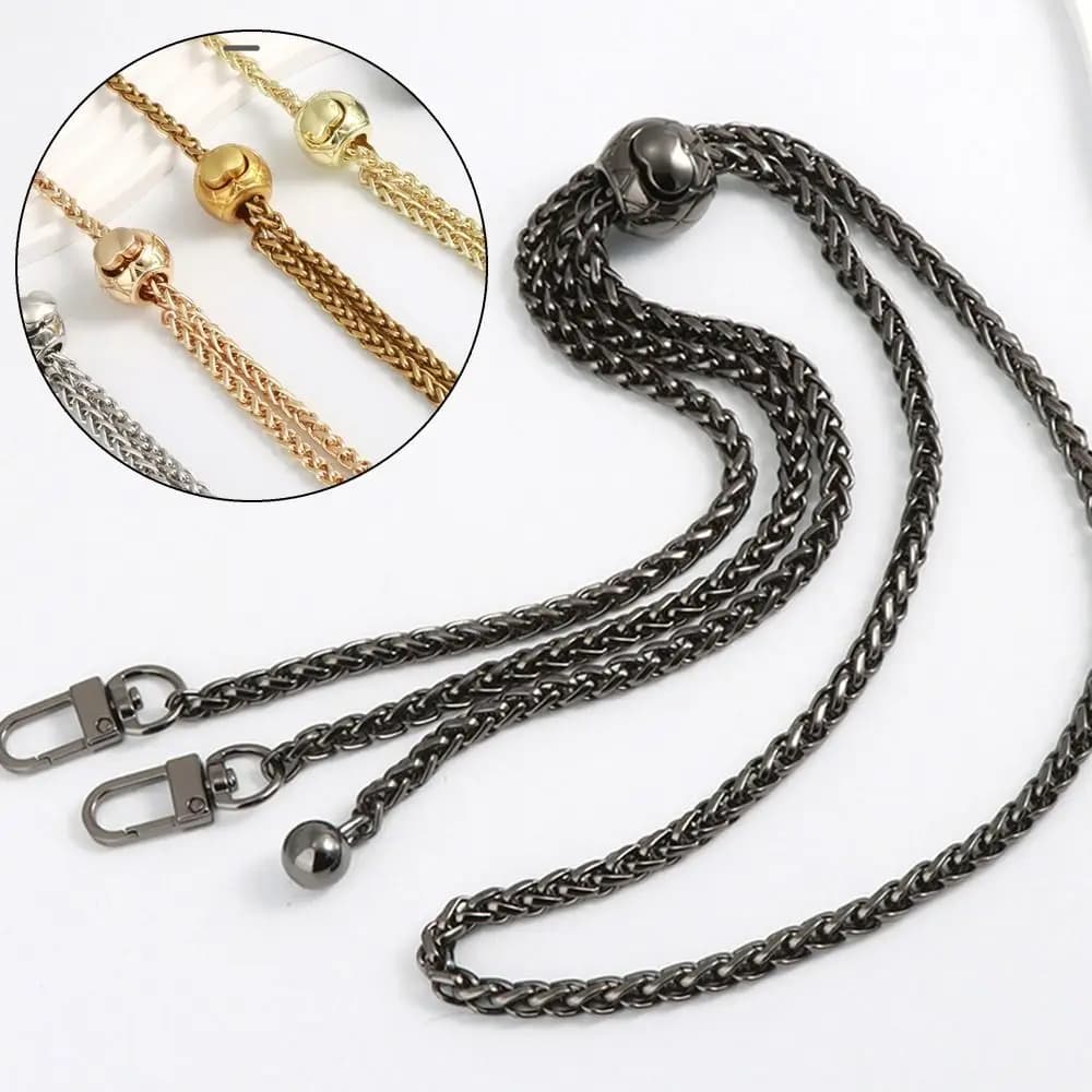 Durable Golden Silvery Metal Bag Chains Replacement Adjustable Shoulder Bag Straps Handbag Handle Chain