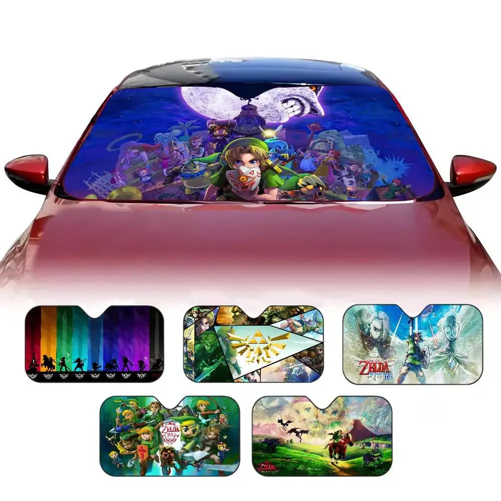 Gamer Z-Zeldas Of Legends Finestrino dell'auto Parasole Parabrezza Protezione anti-UV Parabrezza anteriore posteriore Blocco Copertura Visiera Accessori